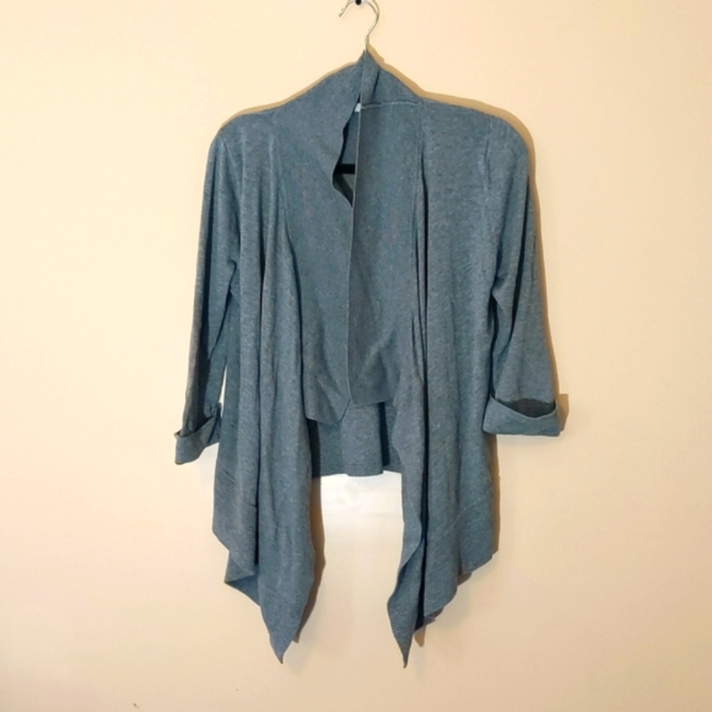Gap| Open Front Grey Cardigan Cotton Modal Blend with Cuffed Sleeves